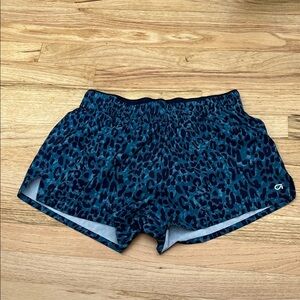 GAP Women's Blue Leopard Athletic Shorts